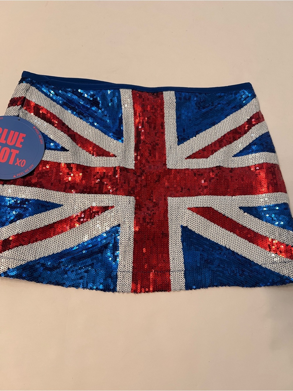 🇬🇧 Sequin Union Jack Mini Skirt - Blue/Red/White